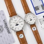 银色 、金色 2024年 最新品 七夕节最佳礼品longines浪琴官方博雅系列情侣腕表 见证爱奇迹时刻时尚潮流男女腕表。采用进口日本机芯。采用进口头层牛皮表带