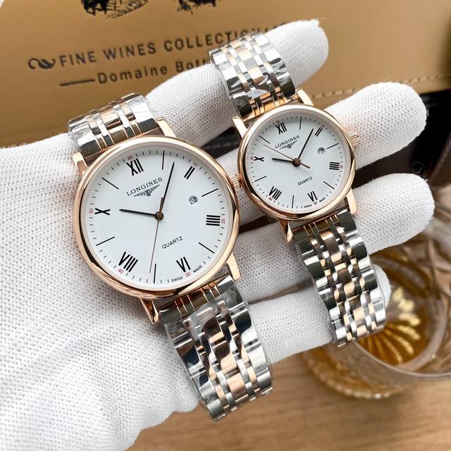 白皮 玫 钢带加20 陶瓷带再加20 实物拍摄 品牌 浪琴-Longines 类型 情侣对表 表壳 316精钢 做工优质 表带 进口小牛