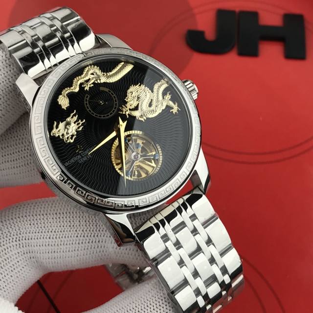 白 金 钢带20. 江诗丹顿-Vacheron Constantin传袭系列 再创火爆奇迹 中华龙 亮展珍臧版 暴殄天物 全新陀飞轮运转一目了然 机械夹板机芯