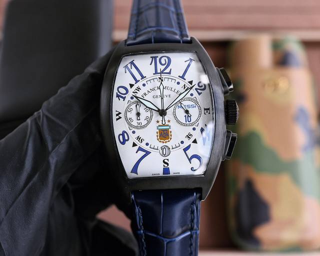 白光壳 玫+20 雕花壳+20 钻圈+ 法兰克穆勒 Franck Muller 40*52Mm 酒桶型壳身 日本多功能石英机芯 头层小牛皮表带原装针扣 独特的f