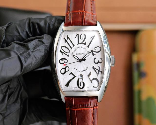 光壳 钻壳 法兰克 穆勒 Franck Muller 55*42*13Mm 全自动机械机芯 双面小牛皮原装针扣 酒桶形拱桥状壳 烈日之下 万众瞩目