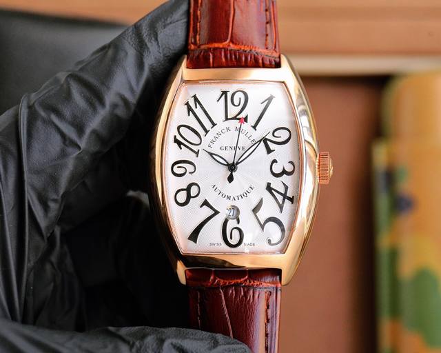 光壳 钻壳 法兰克 穆勒 Franck Muller 55*42*13Mm 全自动机械机芯 双面小牛皮原装针扣 酒桶形拱桥状壳 烈日之下 万众瞩目