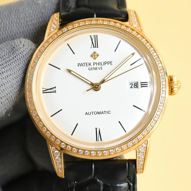 白 金 百达翡丽-Patek Philippe-火热新款式 新款锅盖 耗时长达8个月 超薄男士自动机械腕表 采用进口原装9015机芯 每小时振频28800次 零