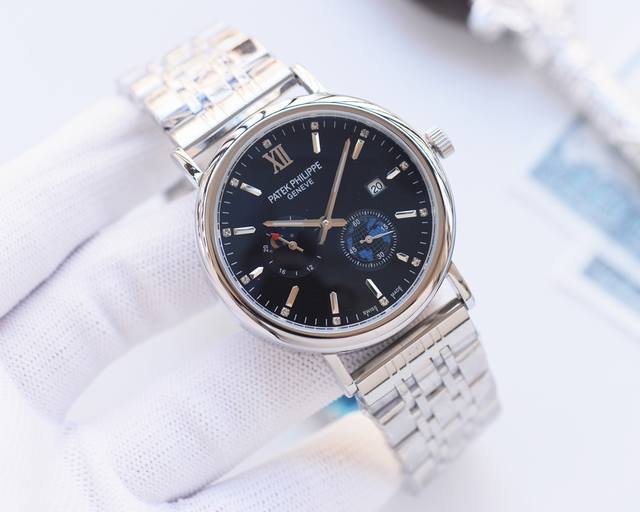 金白同价 皮带 钢带 品牌 百达翡丽-Patek Philippe 类型 男士腕表 壳套 顶级版316精钢l 表带 进口小牛皮表带 316L精钢表带 机芯 全自