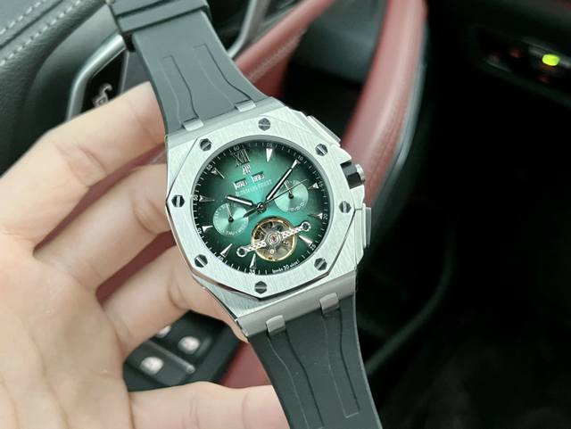 同价 爱彼-Audemars Piguet 皇家橡树离岸型系列 防炫光处理矿物质玻璃 尺寸42Mm*14Mm 防水胶带配ap字样原装针扣 全自动机械机芯 表盘具