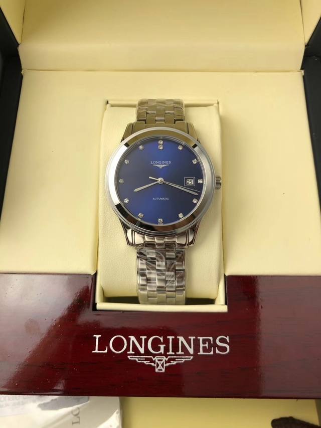 银 金 品牌 浪情-Longines 型号 军旗系列男士机械腕表 单日历 双日历 机芯 搭载顶级全自动机械机芯 走时稳定 玻璃 防刮耐磨蓝宝玻璃镜面 表壳 31