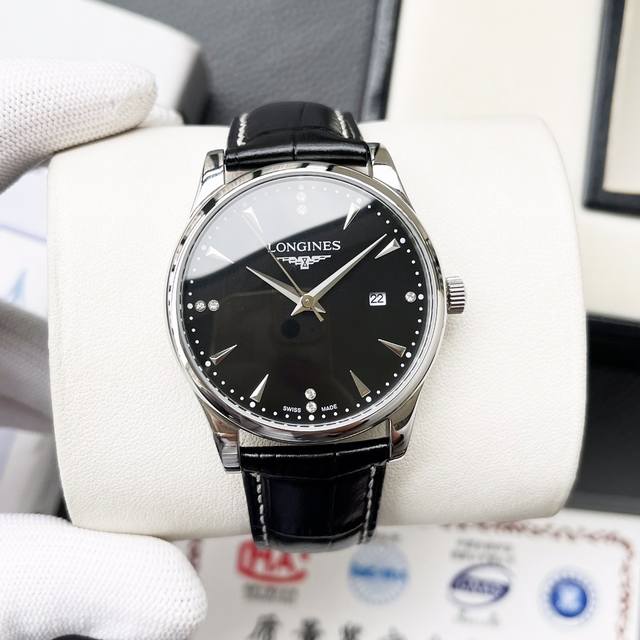 白壳 金壳 钢带+20浪琴-Longines火爆新品 搭载全自动机械机芯 316精钢表壳 简约时尚 优雅尊贵 矿物质强化玻璃镜面 真牛皮表带 商务休闲 精致型男