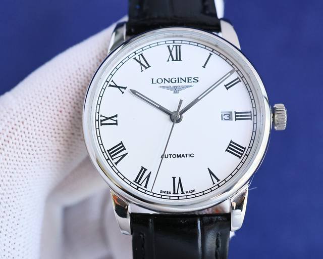 商务系 :皮白 金 钢+20 品牌 浪琴-Longines 类型 男士腕表 壳套 顶级版316精钢l 表带 进口小牛皮表带 316L精钢表带 机芯 全自动机械机