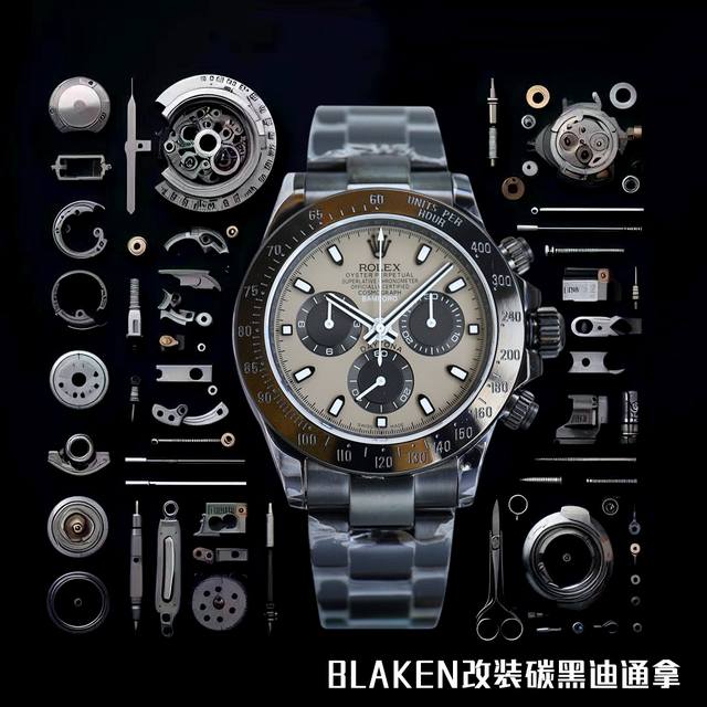 Sj出品 黑壳 钻 Blaken 劳力士 Rolex 迪通拿系列 B33 超薄升级12.3Mm最新第四代迪通拿精钢全黑款 最新碳黑真空电镀复刻版40Mm高端品质