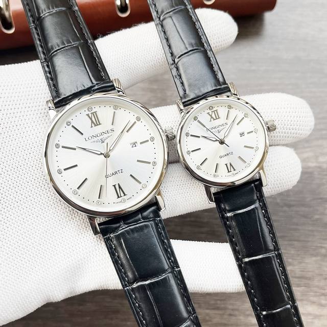 白190-金 钢带+20 最新经典浪琴-Longines 情侣对表 原装进口石英机芯 钢化玻璃 316L精钢表壳 直径男40Mm女30Mm 厚8Mm如果今天的阳