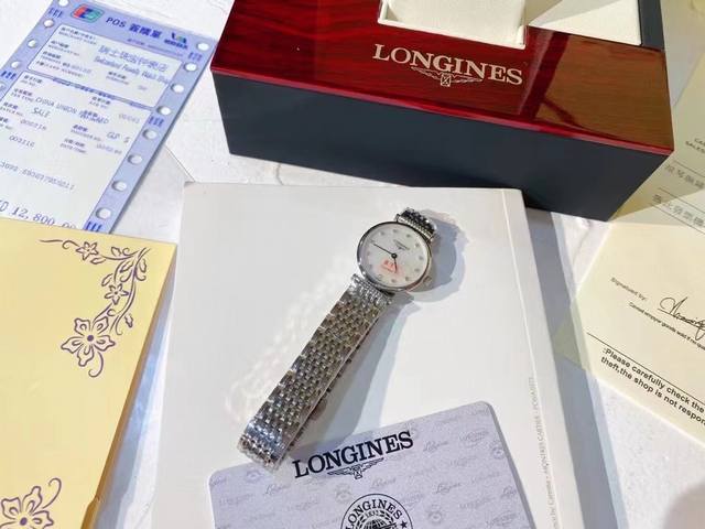 配图片包装35 Longines -浪琴 嘉岚 系列 到货顶级品质 超薄款 瑞士石英机芯 蓝宝石镜面 天然贝壳面 精钢表带 专柜同步发售 超级百搭 尺寸 28M