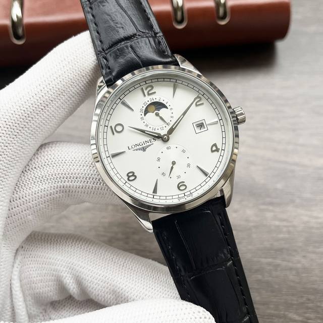 白 -金 钢带+20 浪琴-Longines 精品男士腕表尊贵大气 绅士风范 卓越品质 热卖全城 采用全自动机械机芯 顶级316精钢表壳 矿物质超强镜面 尺寸4