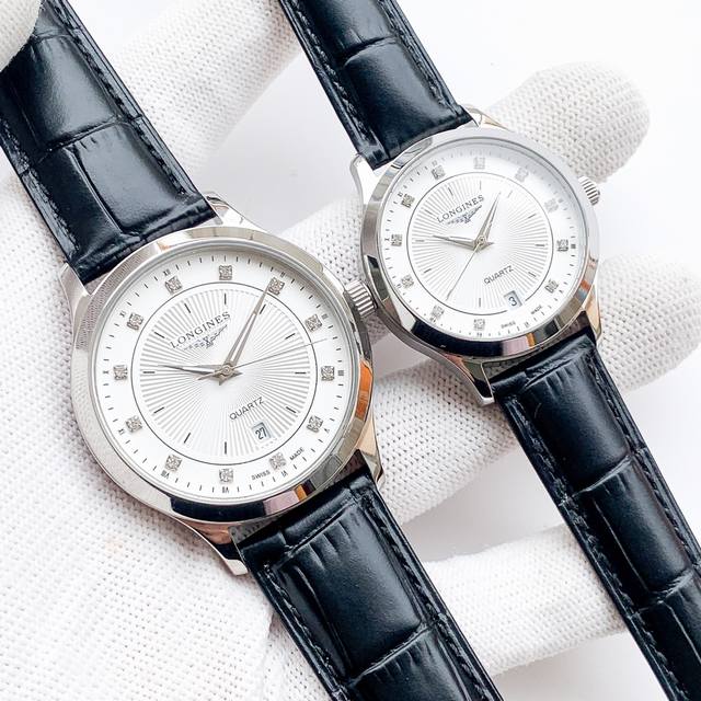 白壳 金壳 钢带20 品牌 浪琴-Longines 类型 情侣腕表 壳套 顶级版316精钢l 表带 进口小牛皮表带 316L精钢表带 机芯 进口石英机芯 镜面