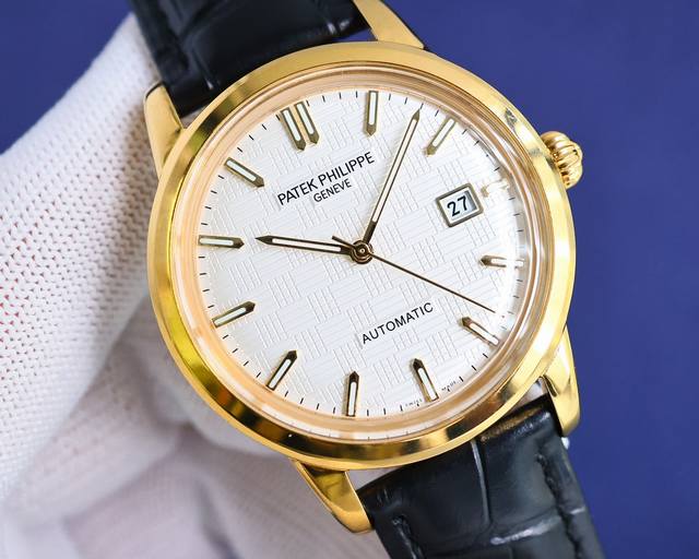 白壳 金玫壳 百达翡丽-Patek Philippe-火热新款式 新款锅盖 耗时长达8个月 超薄男士自动机械腕表 采用进口原装9015机芯 每小时振频 0次 零