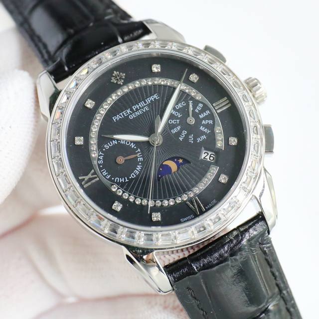 Sj出品 白壳 金壳 Pp最新款式 百达翡丽 Patek Philippe R68搭配进口9100多功能机芯 零返修 功能 24小时,星期 星辰 月份 进口31