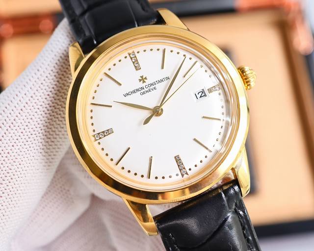 白 金 。江诗丹顿 -Vacheron Constantin新款锅盖，耗时长达8个月！超薄男士自动机械腕表，采用进口原装9015机芯，每小时振频28800次，零