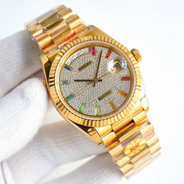 顶级复刻 白壳 全金 钻50 新款震撼发布 Rolex 劳力士 Ea1 日志 36Mm宝石盘系列腕表， 完美复刻另一个新高度，让你过目不忘！ 腕表尺寸36Mmx