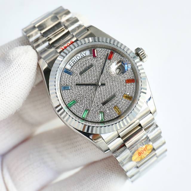 顶级复刻 白壳 全金 钻50 新款震撼发布 Rolex 劳力士 Ea1 日志 36Mm宝石盘系列腕表， 完美复刻另一个新高度，让你过目不忘！ 腕表尺寸36Mmx