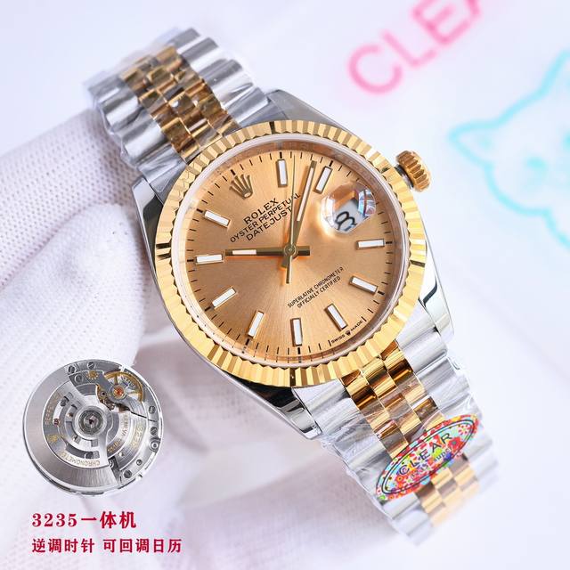 顶级复刻 白壳 金壳 钻50 Clean厂 C厂 劳力士 Rolex 日志系列 Ea1 最新推出，定制版一表一码，热门款式 直径 36Mm日志 3235机 ①: