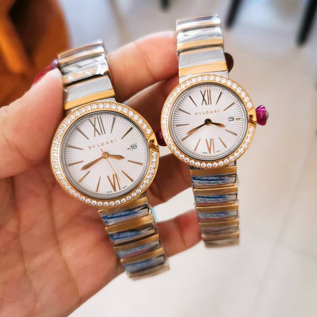 白光 ，金光 钻圈+30 Bv小号28Mm 中号33Mm Bvlgari 宝格丽 Lvcea系列新款女士腕表，这是女神专属的唯美单品，高贵奢华而内敛，百搭神器又