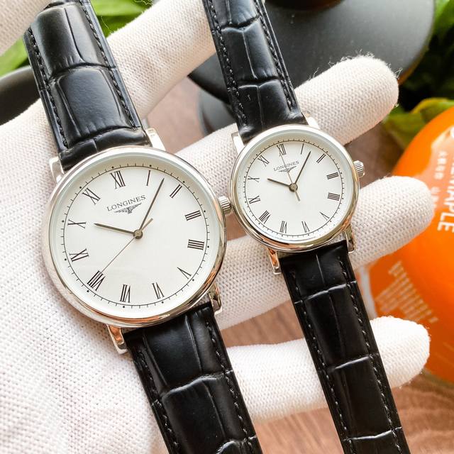 白壳 ，金壳 ，钢带20 品牌：浪琴-Longines 类型：情侣腕表 壳套：顶级版316精钢l 表带：进口小牛皮表带 316L精钢表带 机芯：进口石英机芯 镜