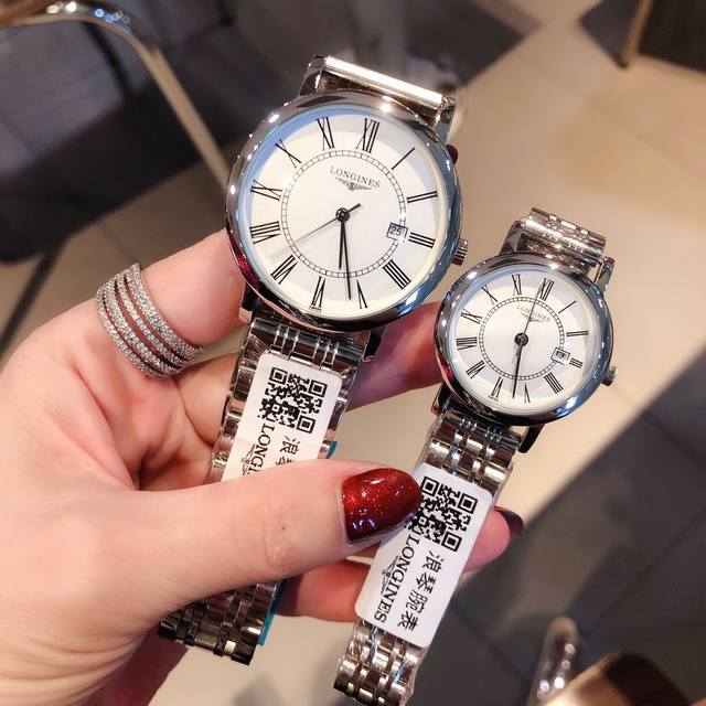 经典罗马字面，销量冠军 Longines 浪琴博雅系列情侣对表：男39Mm 女29Mm经典设计，和流利线条的完美化身，彰显着浪琴的典型特质，诠释着优雅定义进口石