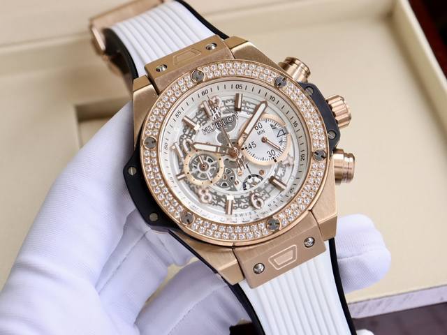 白壳 金黑 宇舶 恒宝hublot Big Bang 系列441.0E.2010.Rw.1104 1：1复刻原版字面，非市面版本字面 男士腕表 316精钢表壳