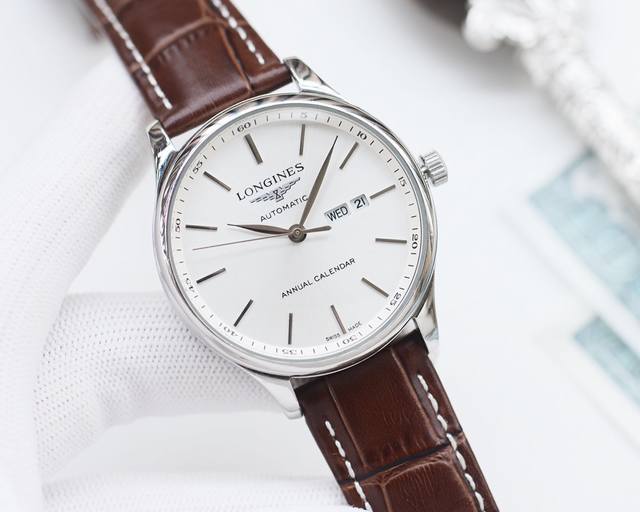 白壳 金壳 钢带20 品牌：浪琴-Longines 类型：男士腕表 壳套：顶级版316精钢l 表带：进口小牛皮表带 316L精钢表带 机芯：全自动机械机芯 镜面