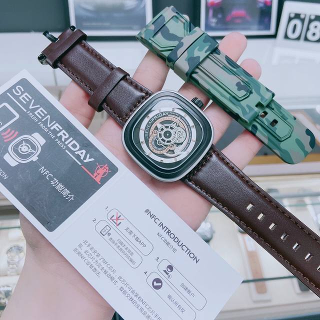 七个星期五-Sevenfriday 经典升级版立体感十足原版复刻男士腕表 搭载全自动机芯 西铁城8215 高端矿物质防刮镜面玻璃配置316L精钢表壳耐磨进口小牛