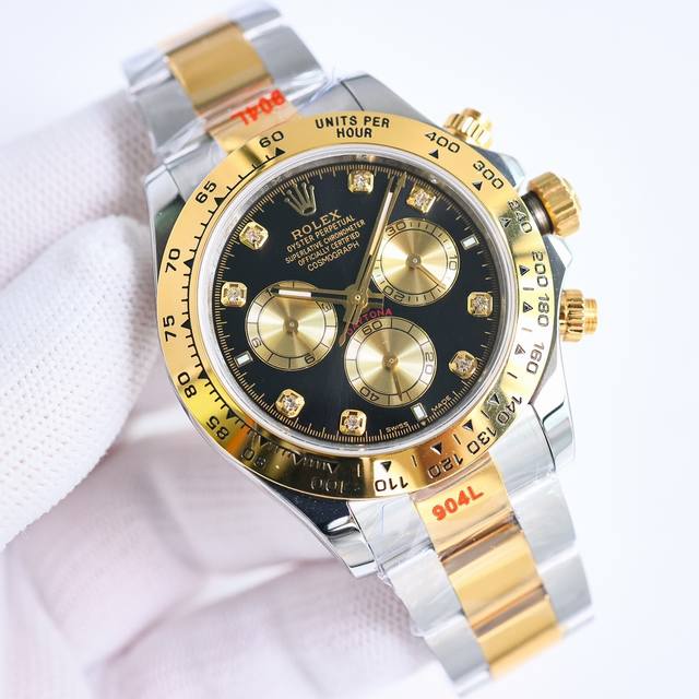 18K包金 现货供应 Rolex-劳力士 迪通拿系列 Rw1 Gtc中国国检检测证书，联网可查！一档调时 计时秒针 3字位9字位小针 功能原装一致！表壳原版开模