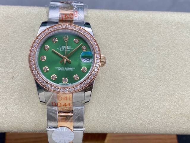 Sk Factory 女款 劳力士rolex 单历 日志型31Mm 直径 31Mm 机芯 搭载全自动机械机芯 圈口 劳力士ringcommand三角坑纹 光圈