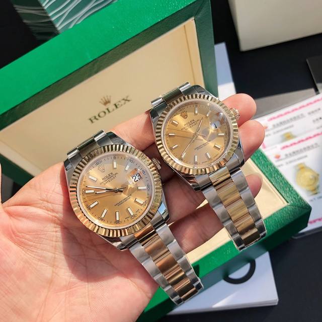 Rolex- 劳力士日志型！男款41Mm完美尺寸。女款36Mm尺寸。真正的18K包真金，持gtc中国权威认证证书，百分百真金可验可查询！劳力士日志型系列是经典腕