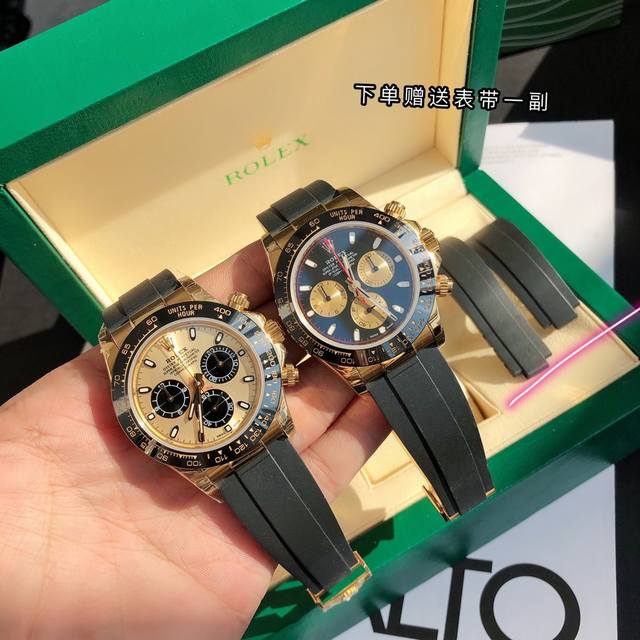 Rolex-劳力士迪通拿系列。鼎力巨作 匠心打造 。每一块腕表均严格检测 搭载超级稳定7750机芯。计时秒针 3字位9字位小针 功能原装一致！表壳原版开模，表盘