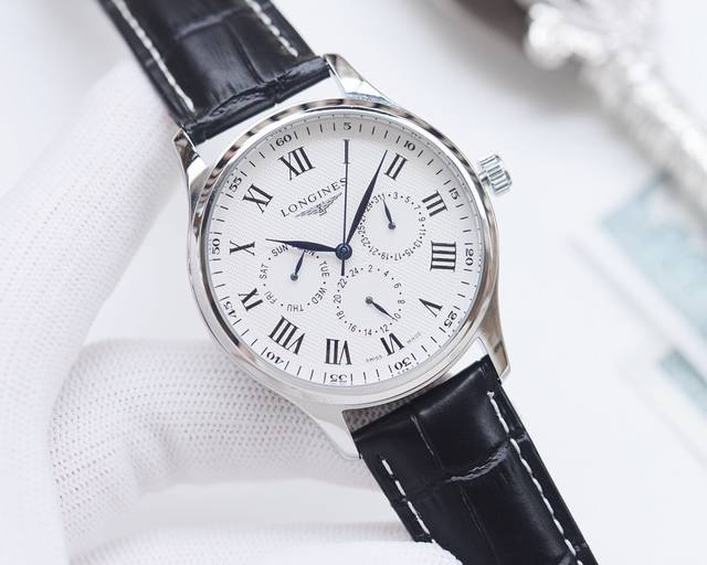 皮带 ，钢带 ，钢带20 品牌：浪琴-Longines 类型：男士腕表 壳套：顶级版316精钢l 表带：进口小牛皮表带 316L精钢表带 机芯：全自动机械机芯