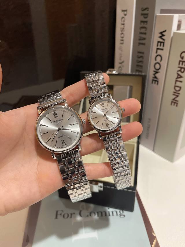 白壳 金壳 钢带+20浪琴-Longines 精品情侣腕表 经典三针设计 尊贵大气 绅士风范 卓越品质 热卖全城 采用进口石英机芯 顶级316精钢表壳 进口小牛