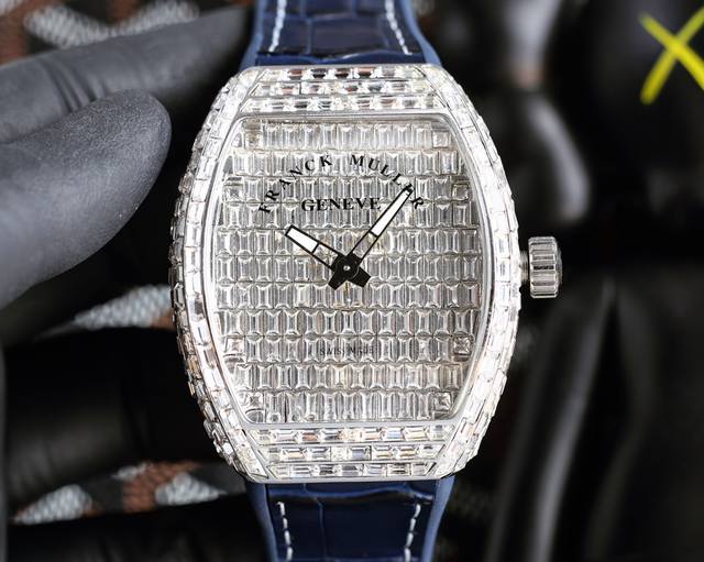 Abf 法兰克 穆勒 Franck Muller V45 Sc Dt系列54*42*15Mm 进口石英机芯 蓝光镀膜玻璃 牛皮表带底部橡胶 折叠扣 糅合运动设计