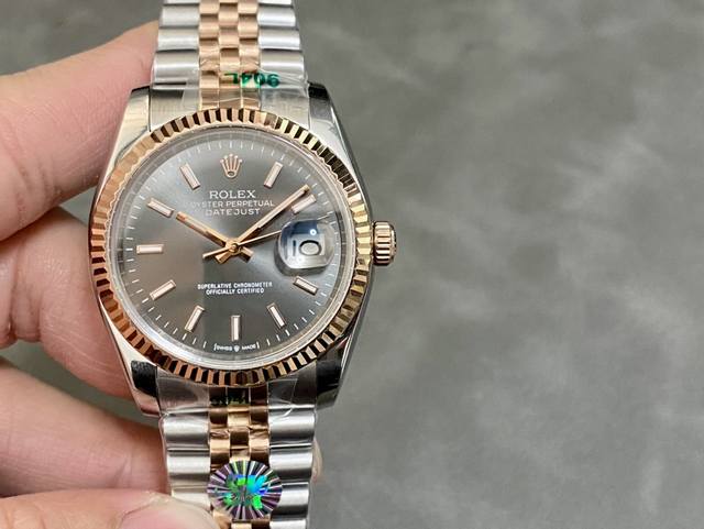 Sk厂 劳力士rolex 单历 日志型系列 36Mm 直径 36Mm 机芯 搭载全自动机械机芯 圈口 劳力士ringcommand三角坑纹 光圈 镜面 防刮蓝宝