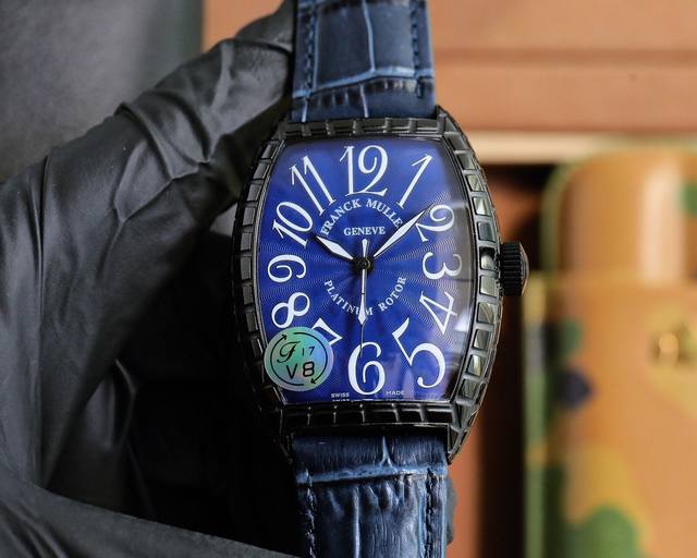 法兰克 穆勒 Franck Muller 55*42*13Mm 全自动机械机芯 双面小牛皮原装针扣 酒桶形拱桥状壳 烈日之下 万众瞩目