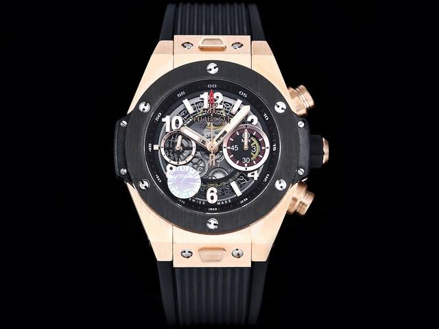 白 金黑 Zf 宇舶 恒宝 Hublot 英勇无畏，拳拳出击，简称“Hub”“恒宝”，Bigbang大爆炸 素材料计时码表v2版表壳采用进口316精钢材料 设计