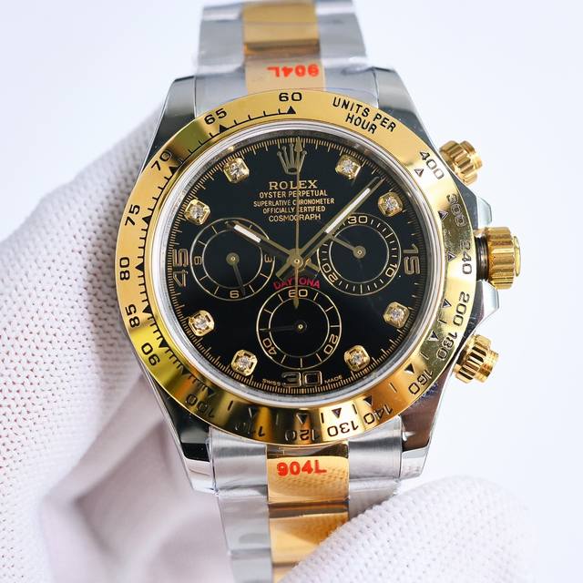 18K出品 18K包金 现货供应 Rolex-劳力士 迪通拿系列 Rw1 Gtc中国国检检测证书，联网可查！一档调时 计时秒针 3字位9字位小针 功能原装一致！