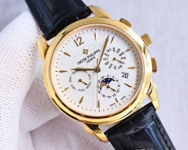 Tw出品白 ，金玫 Tw百达翡丽六针月相多功能复杂系列9100机patek Philippe Rk1 实拍图 2024火爆款式贵族的艺术品！搭配进口9100多功