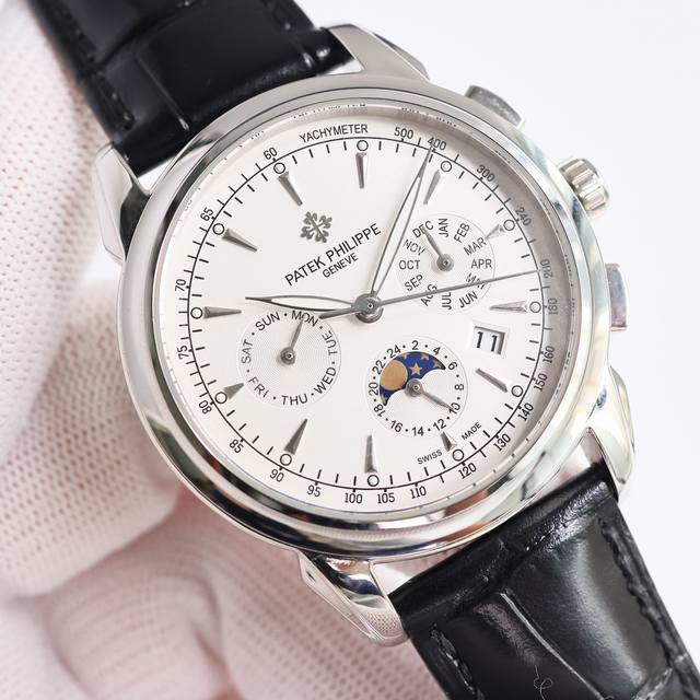 Sj出品 白壳 金壳 Pp 百达翡丽 Patek Philippe Mr2 复杂功能腕表，典雅高贵，搭配进口9100机芯 零返修 功能 24小时,星期，星辰，月