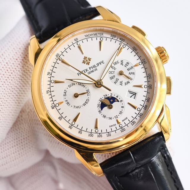 Sj出品 白壳 金壳 Pp 百达翡丽 Patek Philippe Mr2 复杂功能腕表，典雅高贵，搭配进口9100机芯 零返修 功能 24小时,星期，星辰，月