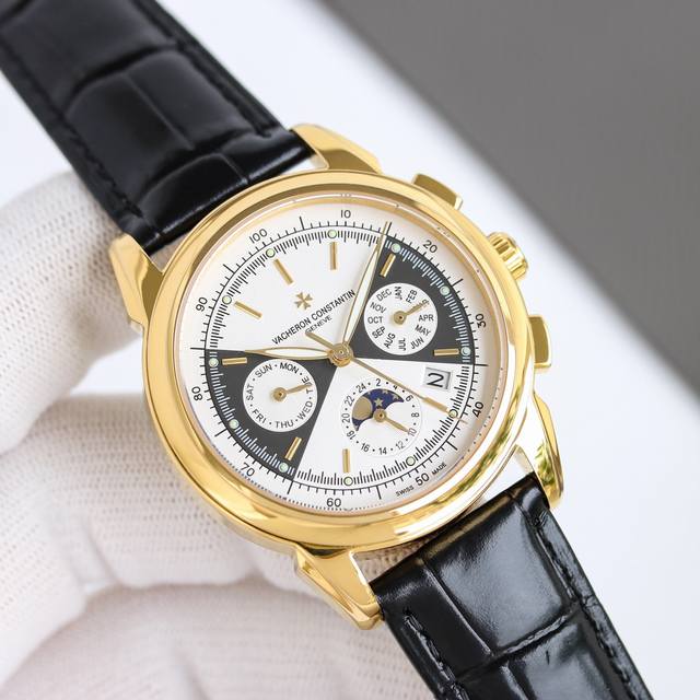 白壳 金壳 最高端品质 江诗丹顿 Vacheron Constantin Vc 男士腕表.全新复杂日月星辰多功能腕表. 机心：搭载原装进口9100多功能自动上链