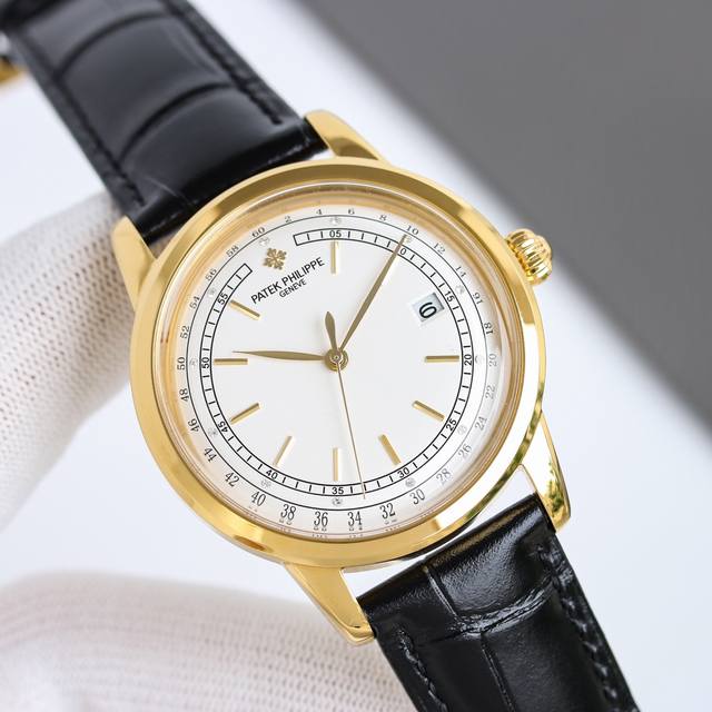 白壳 金玫壳 百达翡丽-Patek Philippe-火热新款式，新款锅盖，耗时长达8个月！超薄男士自动机械腕表，采用进口原装9015机芯，每小时振频28800