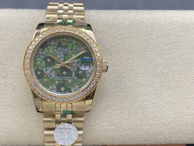 Sk Factory 女款 劳力士rolex 单历 日志型31Mm 直径 31Mm 机芯 搭载全自动机械机芯 圈口 劳力士ringcommand三角坑纹 光圈