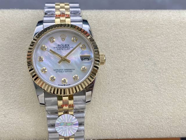 双头粒版本 Sk Factory 女款 劳力士rolex 单历 日志型31Mm 直径 31Mm 机芯 搭载全自动机械机芯 圈口 劳力士ringcommand三角