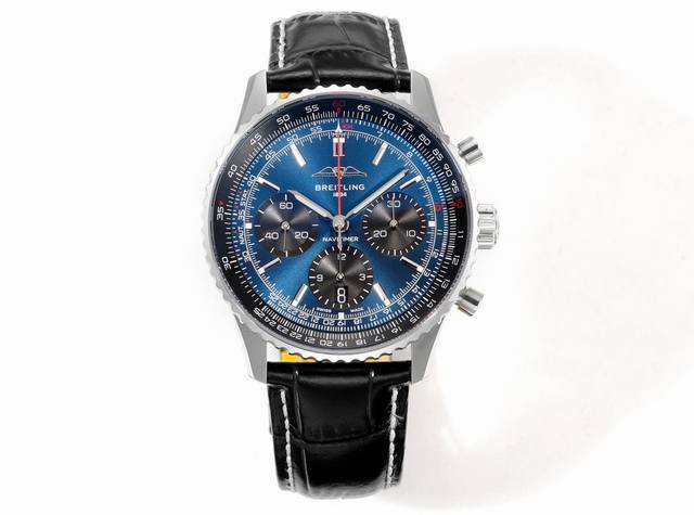 Bls出品：百年灵全新航空计时腕表 Navitimer 问世70周年，百年灵以大胆色彩焕新演绎经典腕表。尺寸43Mm，迭代款无疑是地道的航空计时腕表，带有环形飞