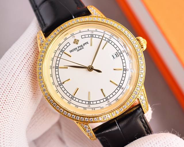 白壳 金壳 百达翡丽-Patek Philippe-火热新款式，新款锅盖，耗时长达8个月！超薄男士自动机械腕表，采用进口原装9015机芯，每小时振频28800次