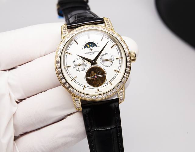 白皮 . 金20. 钢带20. 最新出品 江丹诗顿-Vacheron Constanti。阁工楼匠独一无二版 再火创爆奇迹。经典之作升级版！ ①搭配多功能月相陀